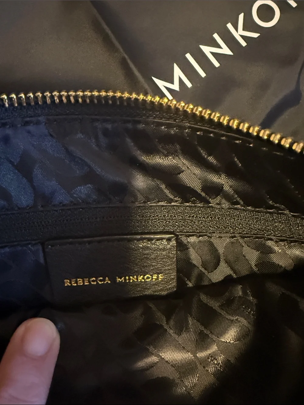 Rebecca Minkoff Black Pebbled Leather Studded Wristlet - Picture 4 of 5